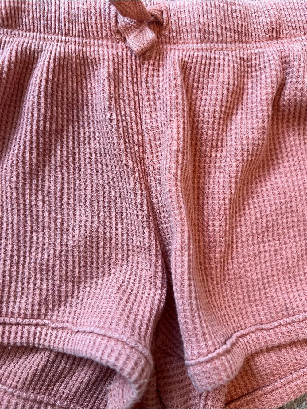 Cat and Jack Coral Pink Lounge Set - Soft Long Sleeve Top & Waffle Shorts - 18M